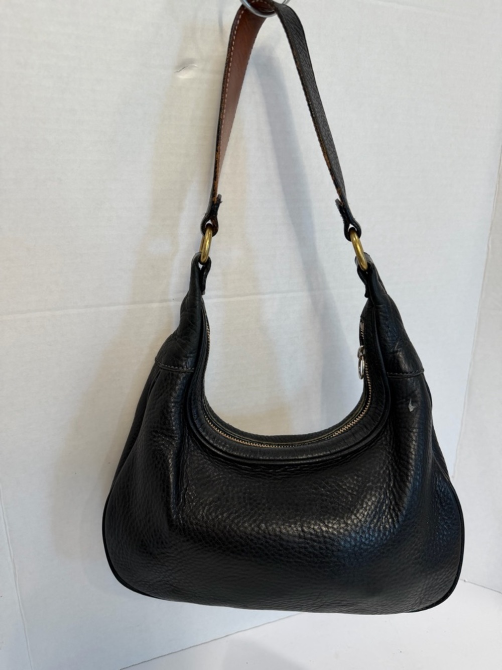 Rare vintage coach Black Leather Hobo Shoulder Bag call outs in photos Y2K - Picture 4 of 7
